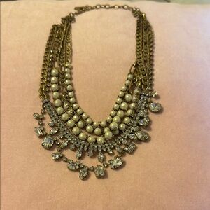 Stella & Dot Gold and White Layered Necklace